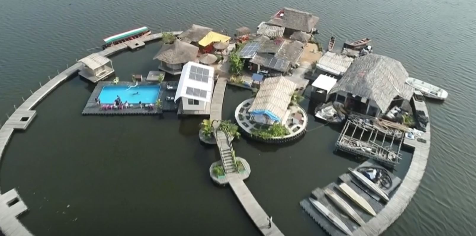 This island was built entirely from recycled plastic and trash